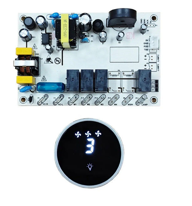 Painel de controle de interruptor de toque com botão eletrônico com luz traseira