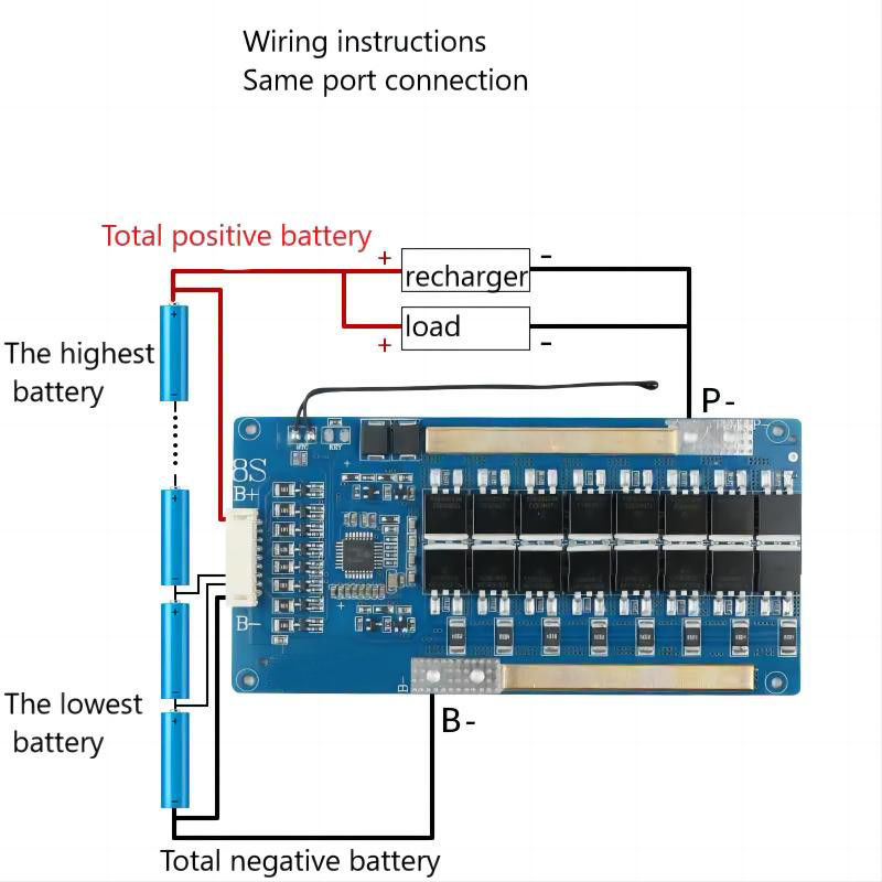 8 Série Litio Ferro Fosfato Bateria Proteção Board 24V 40A 50A 60A Fabricação de PCB Online